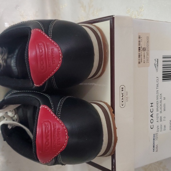 Women's Coach Brandi Black Leather and Nylon Shoes Size 7 - Picture 5 of 7